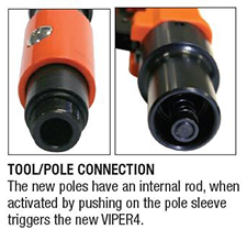 Close up view of pole connection