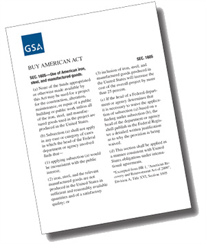 thumbnail photo of Buy American Act printout